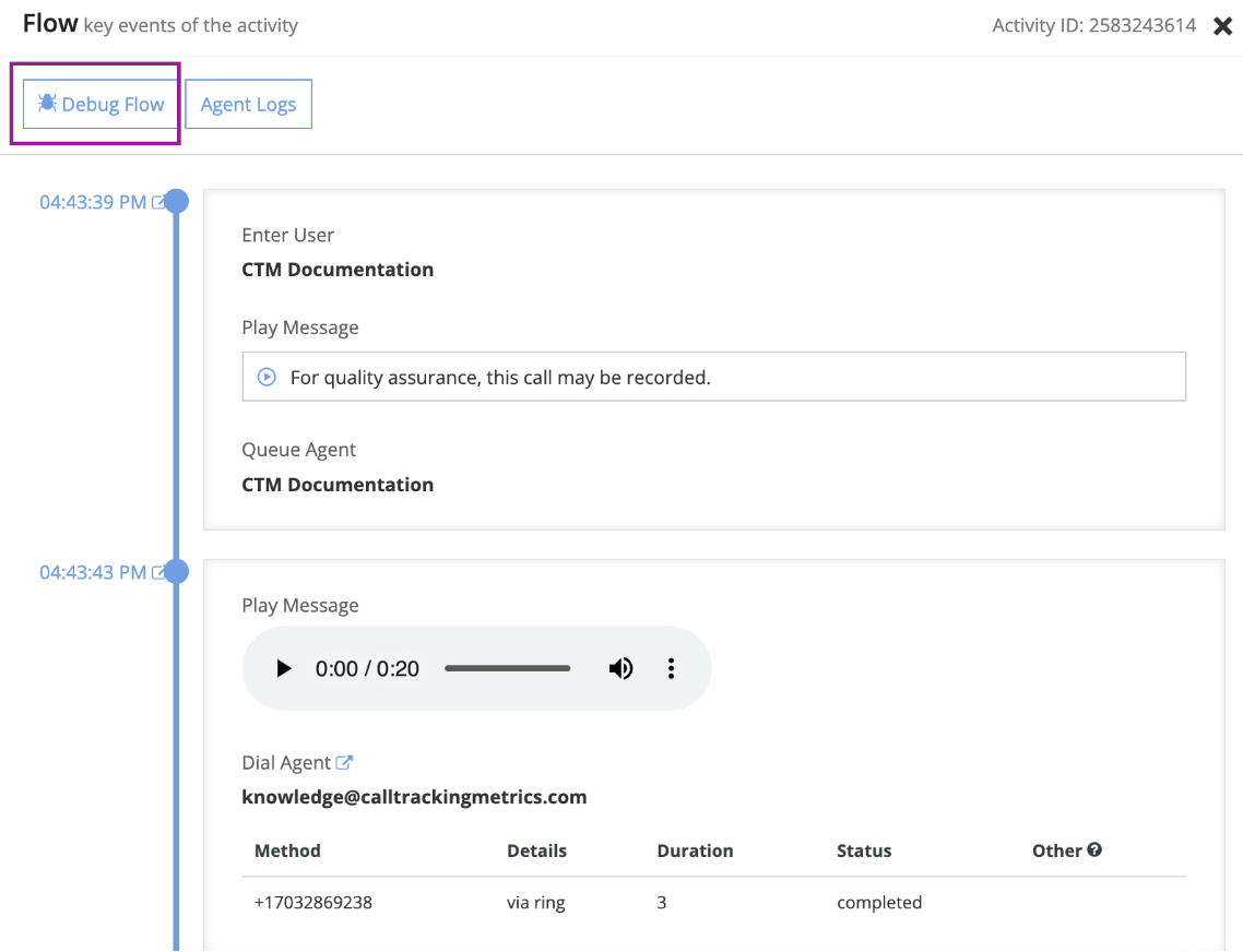 ctm call tracking software interface