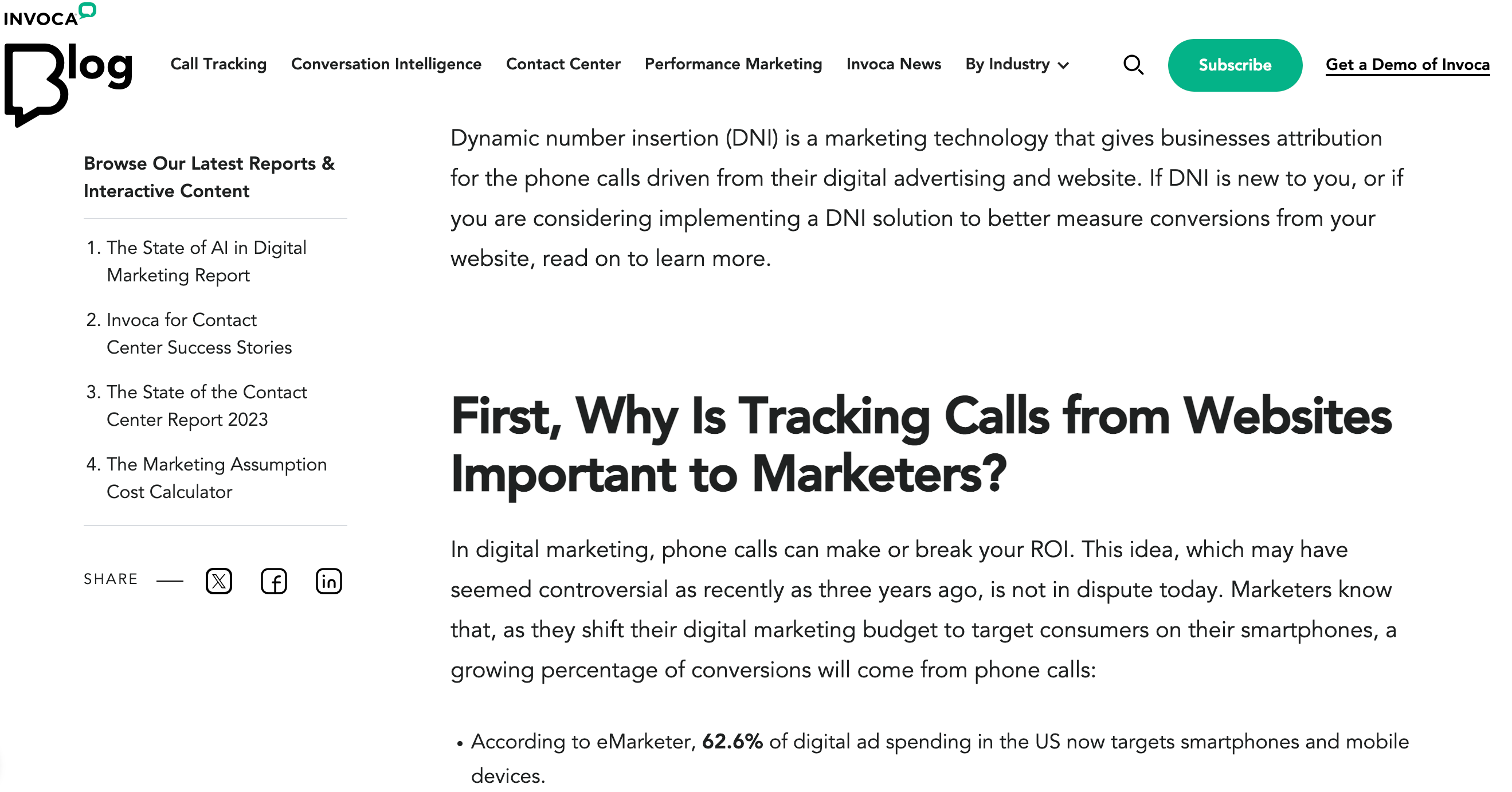 invoca dni call tracking