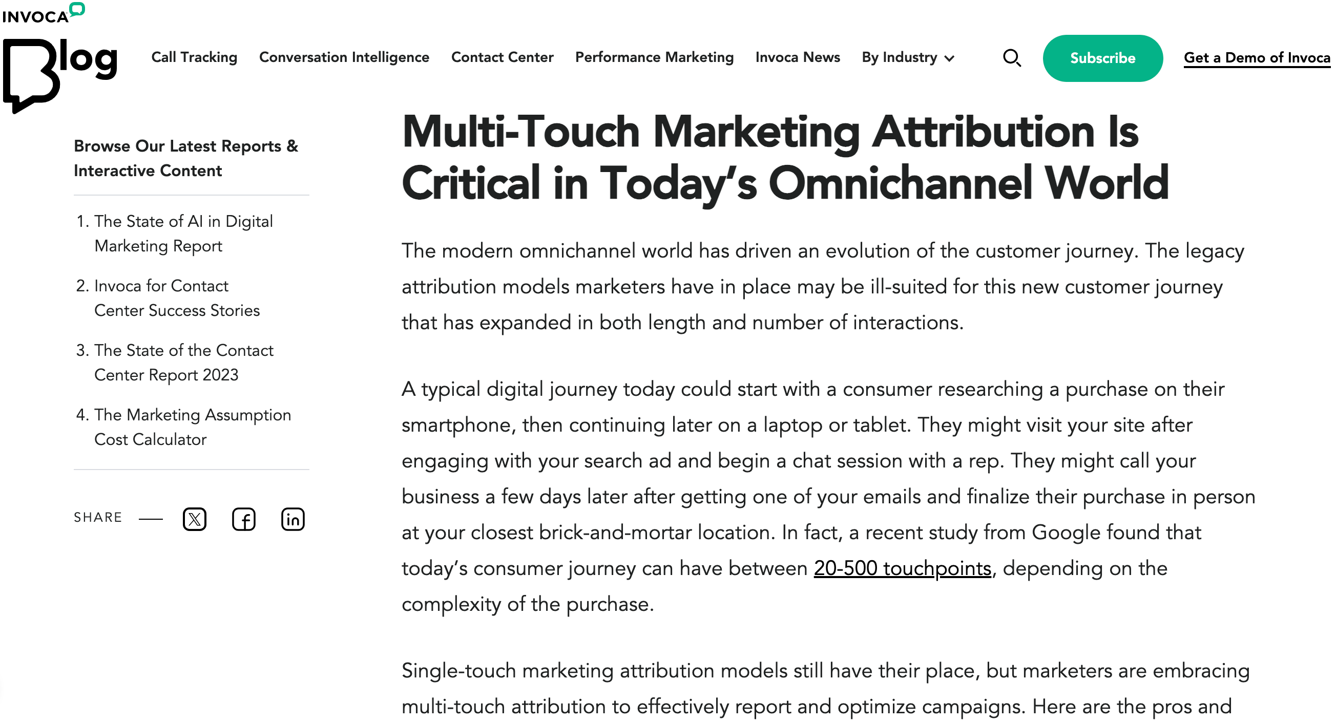 invoca call tracking multi-level attribution