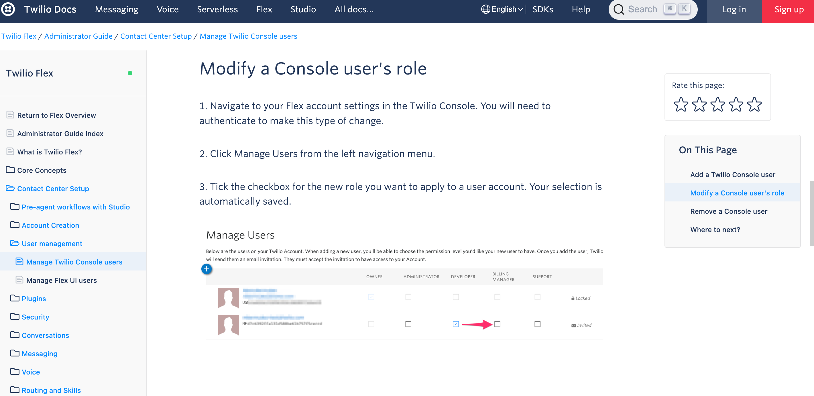 twilio user roles software