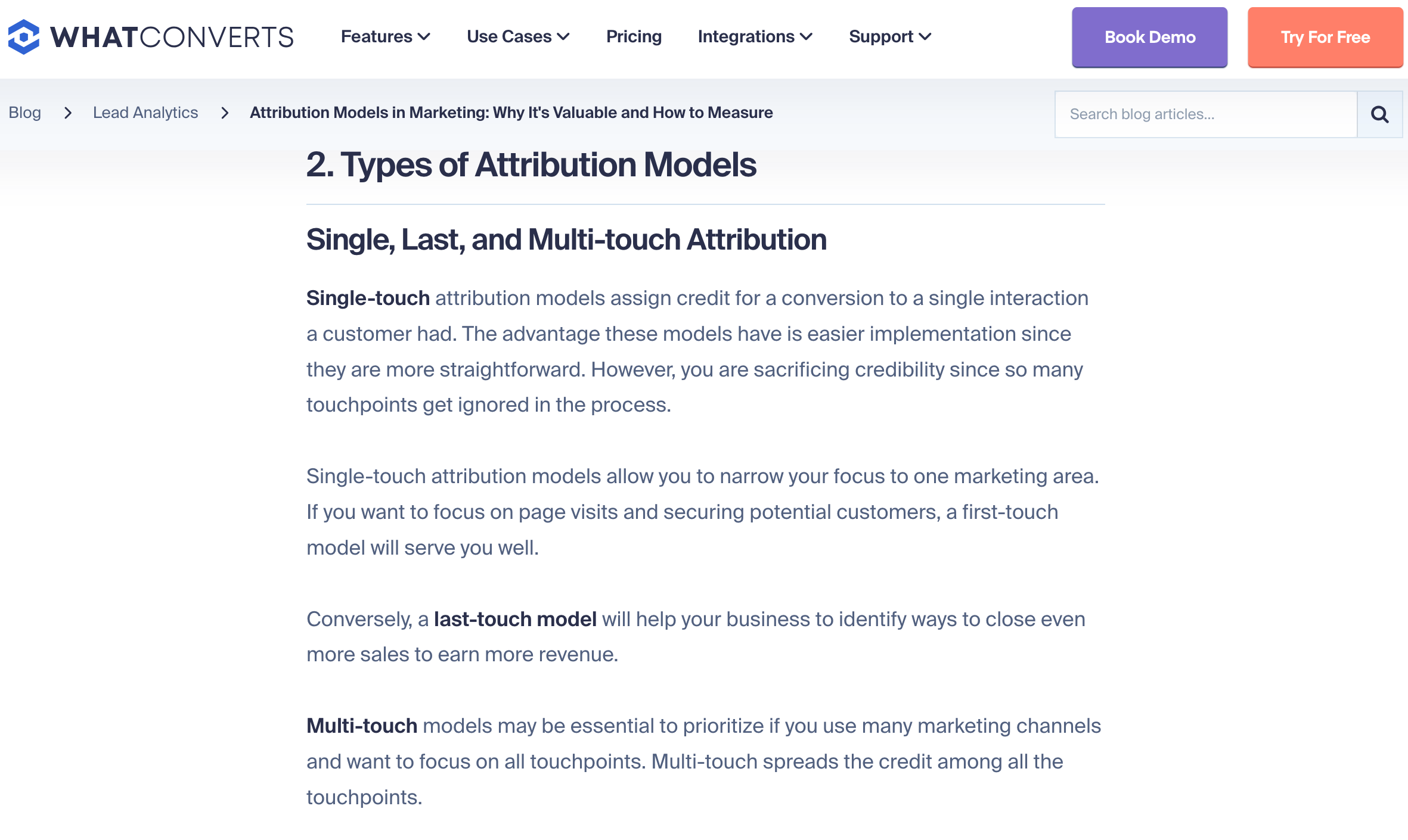 whatconverts multi-touch attribution services